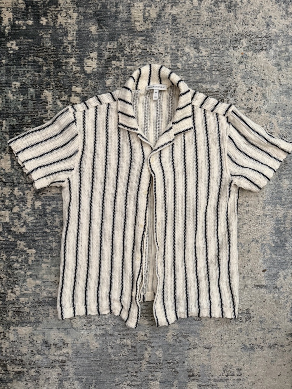 Banana Republic Knit Short-Sleeve Button-Down Resort Shirt